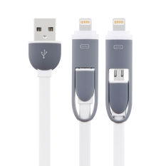 Earldom 2 In 1 Micro USB CABLE Android Port Ponsel Kabel untuk Samsung Huawei untuk MacBook Xiaomi 4C Satu Plus 2 (Putih)