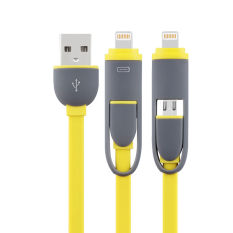 Earldom 2 In 1 Micro USB CABLE Android Port Ponsel Kabel untuk Samsung Huawei untuk MacBook Xiaomi 4C Satu Plus 2 (Kuning)