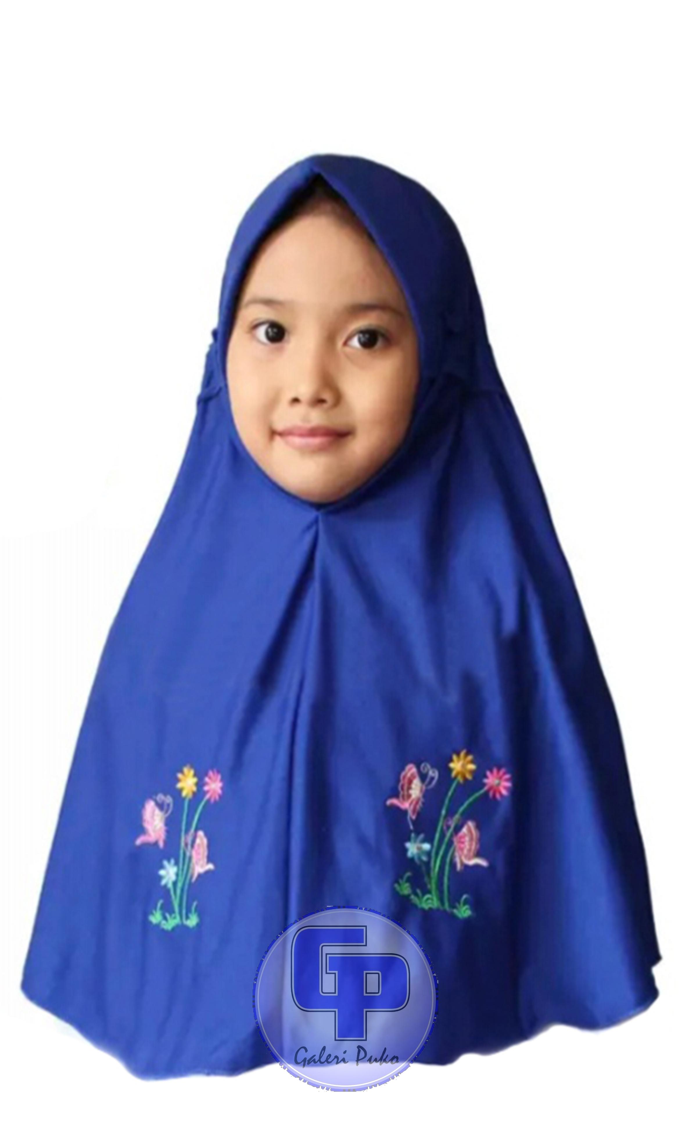 30 Warna- Jilbab Instan Serut Bordir Anak Sekolah SD - SMP