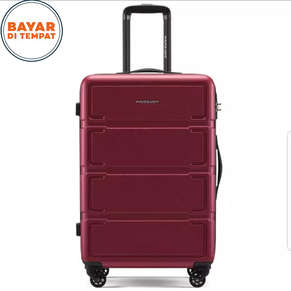 Koper Fiber Koper Kabin Polo LOVE 806-20 Koper ABS Koper Anti Maling Koper Hardcase Koper Baju Koper Pesawat Koper Travel Luggage Bag - Wine Red