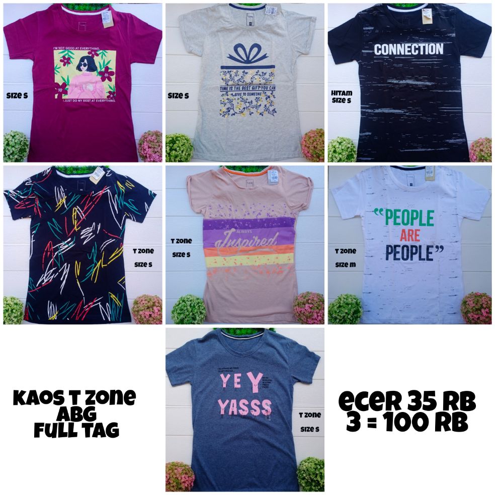 Kaos T Zone Cewek Size S M Murah Kaos 35 Ribuan Branded Kaos Cewek Kaos Wanita Kaos Murah Lazada Indonesia