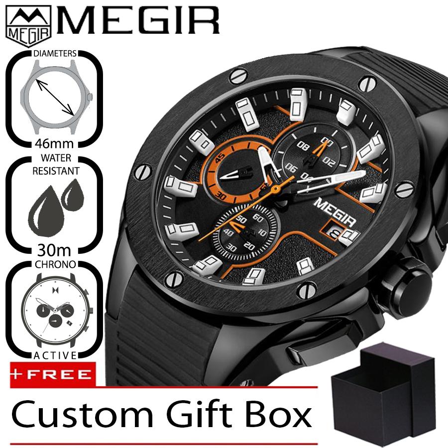 Megir 2053 Jam Tangan Pria Profesional Business Analog Quartz Silikon Pu 46 Mm Anti Air 30 M Active Chronograph Watches Lazada Indonesia