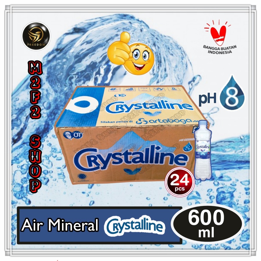 Air Mineral Crystalline PH8+ Botol Tanggung Plastik Pet - 600 Ml ...