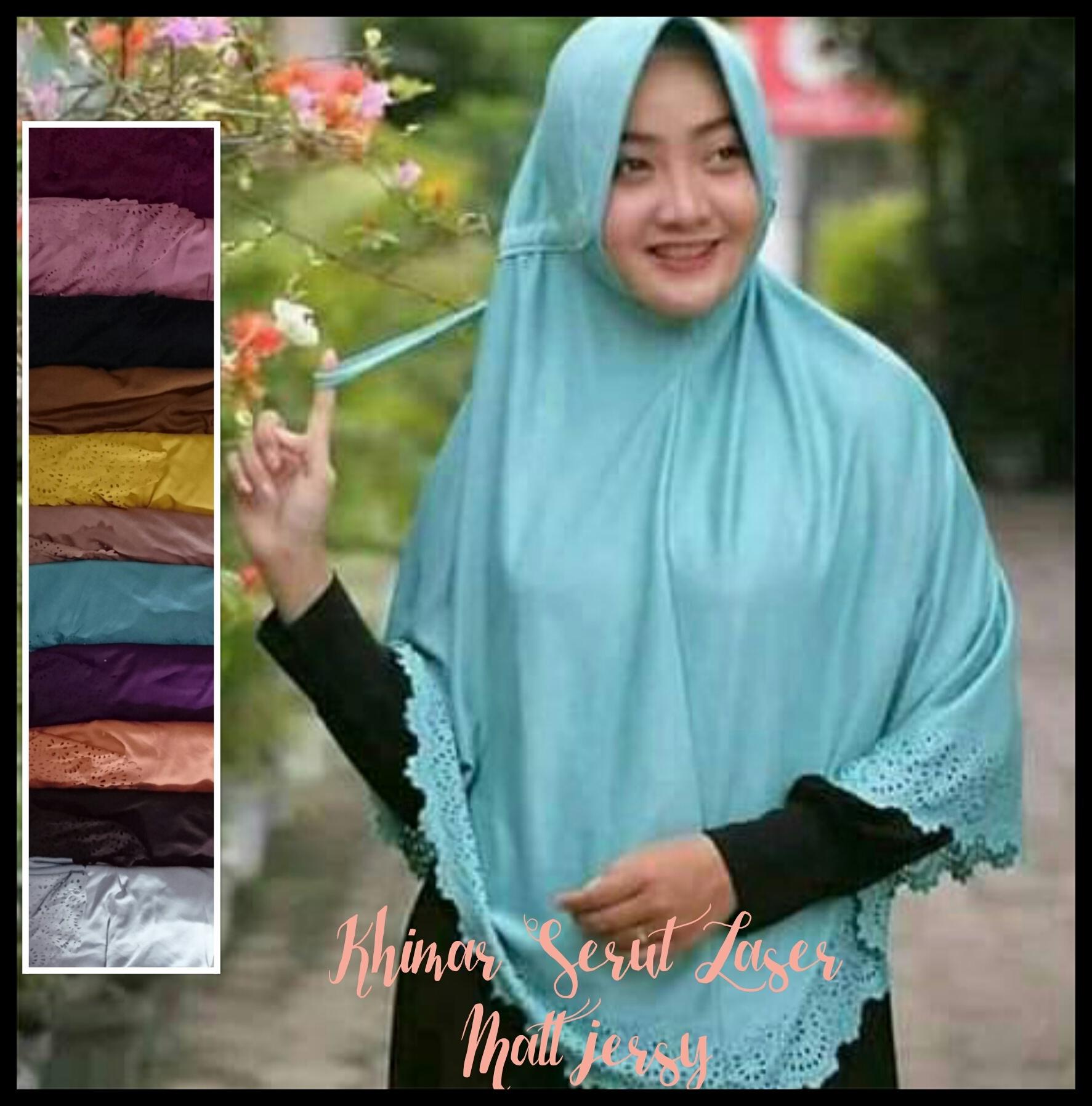 Jilbab Khimar Serut Jumbo Laser/ Jilbab Instan Jumbo Syari