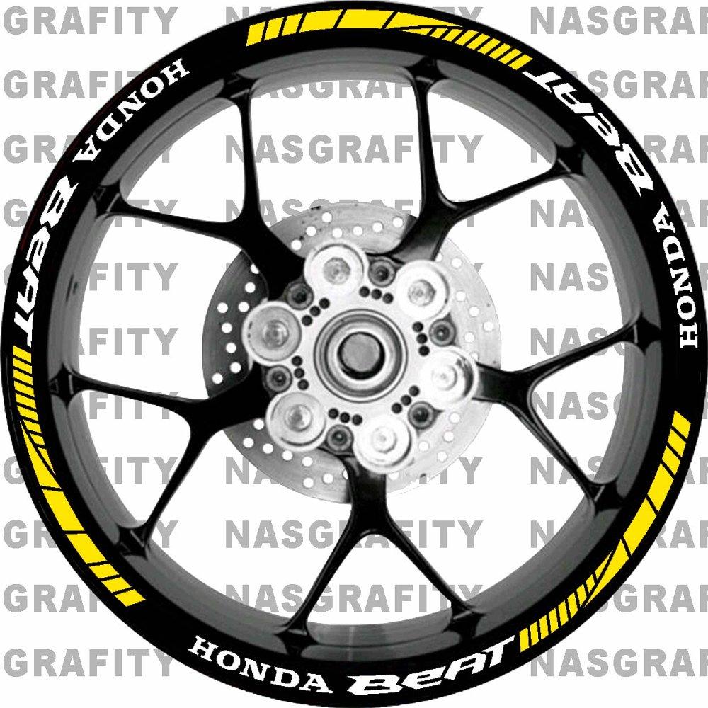 Ngemall - Stiker Velg 3 Racing Honda Beat All - Kuning - Ngemall