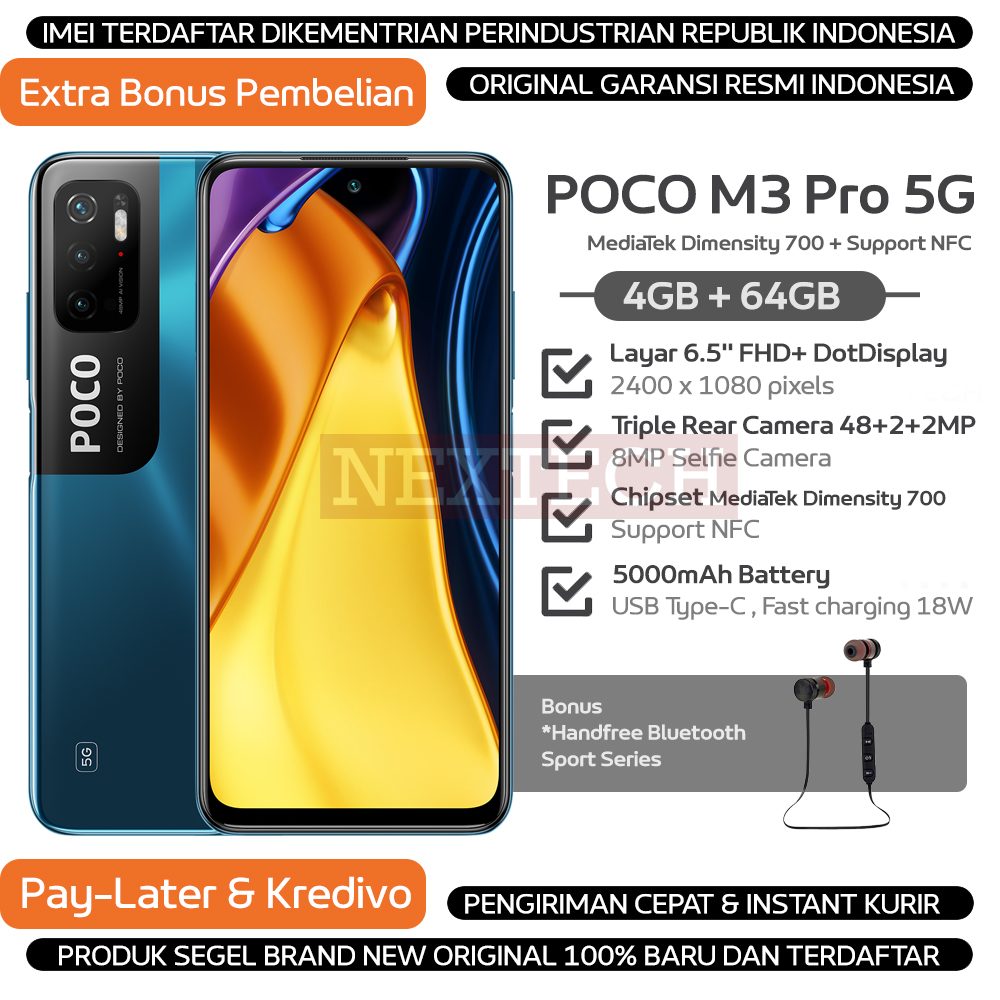 Xiaomi MI POCO M3 Pro - Jaringan 5G - 4GB/64GB - NFC - Triple Kamera ...