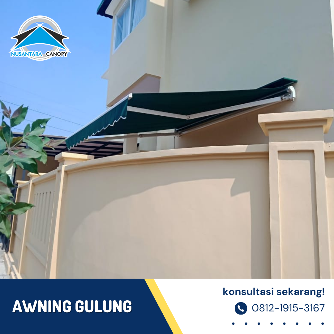 Awning Gulung Canopy Kain Awning Jakarta engkol Manual Lazada