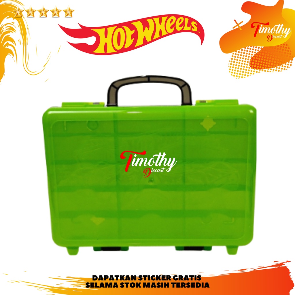 Hot Wheels Carry Case Koper Hijau Hitam Tempat Menyimpan Diecast ORI