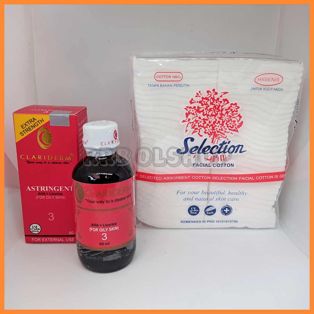 Paket Clariderm Astringent Alkohol No 3 ORIGINAL Dan Kapas Lazada