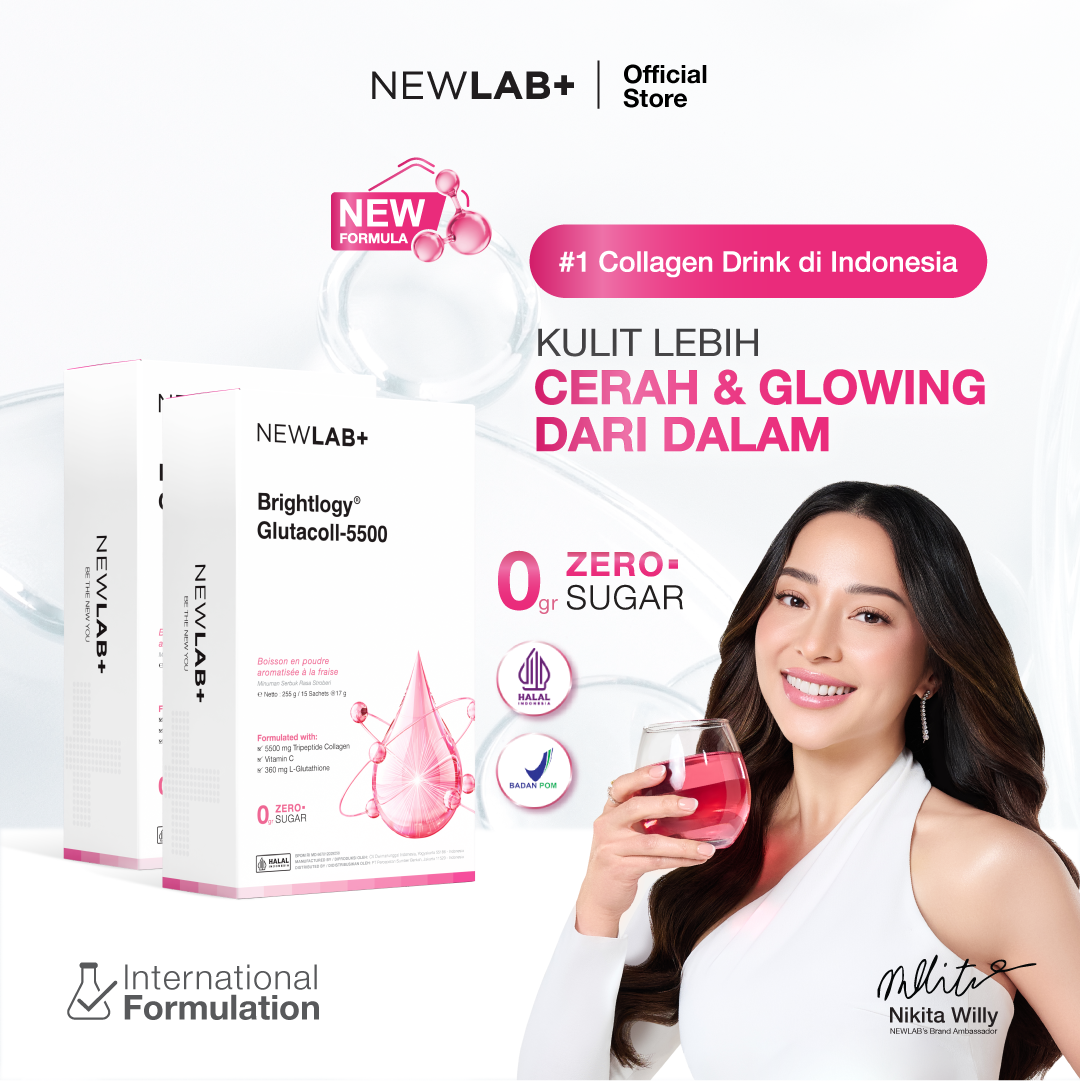 NEWLAB Paket Hemat 2 Box Brightlogy GlutaColl-5500 | L- Glutathione &  Collagen Drink | Lazada Indonesia