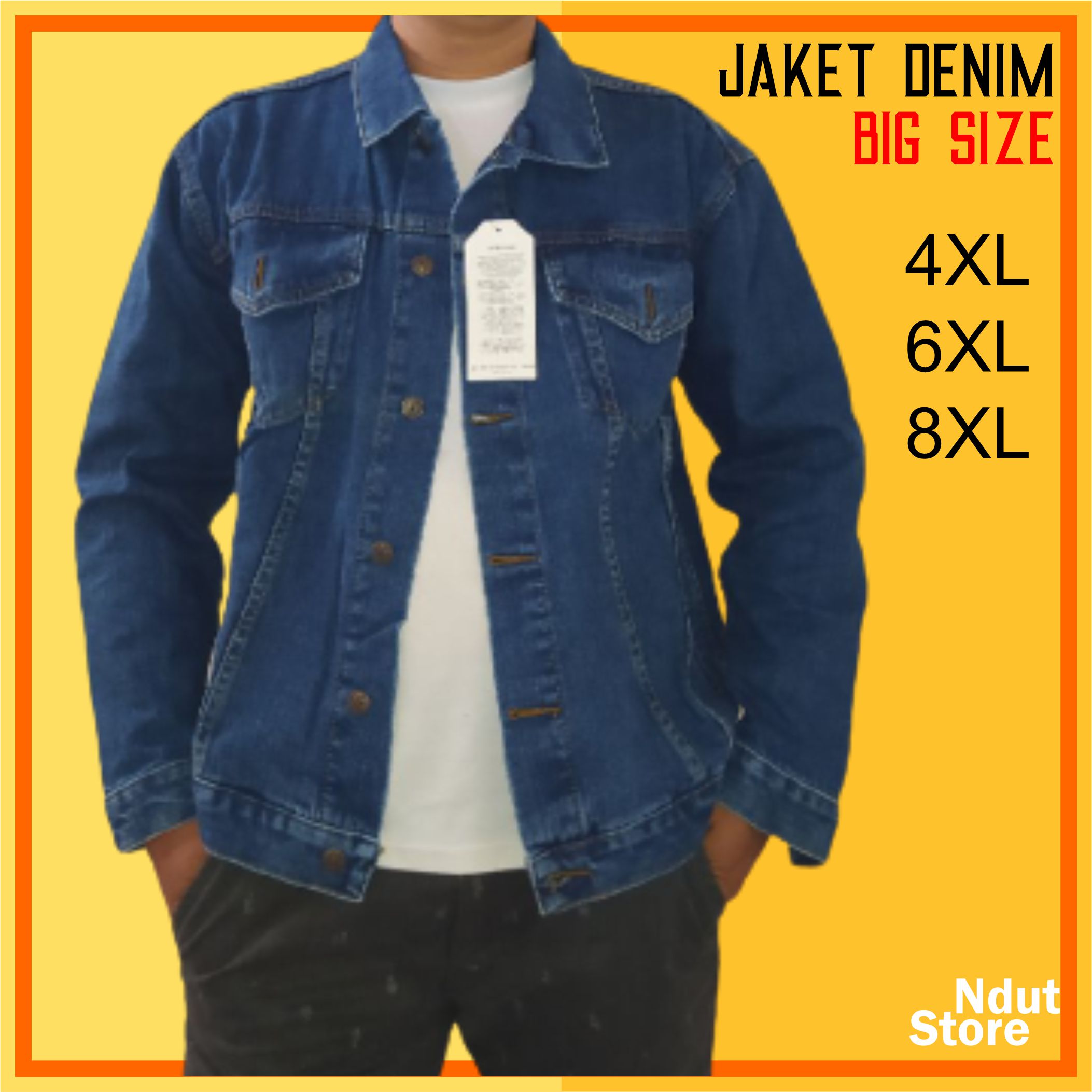 jaket jeans pria jumbo 4xl 6xl 8xl jacket pria big size bb 100 kg