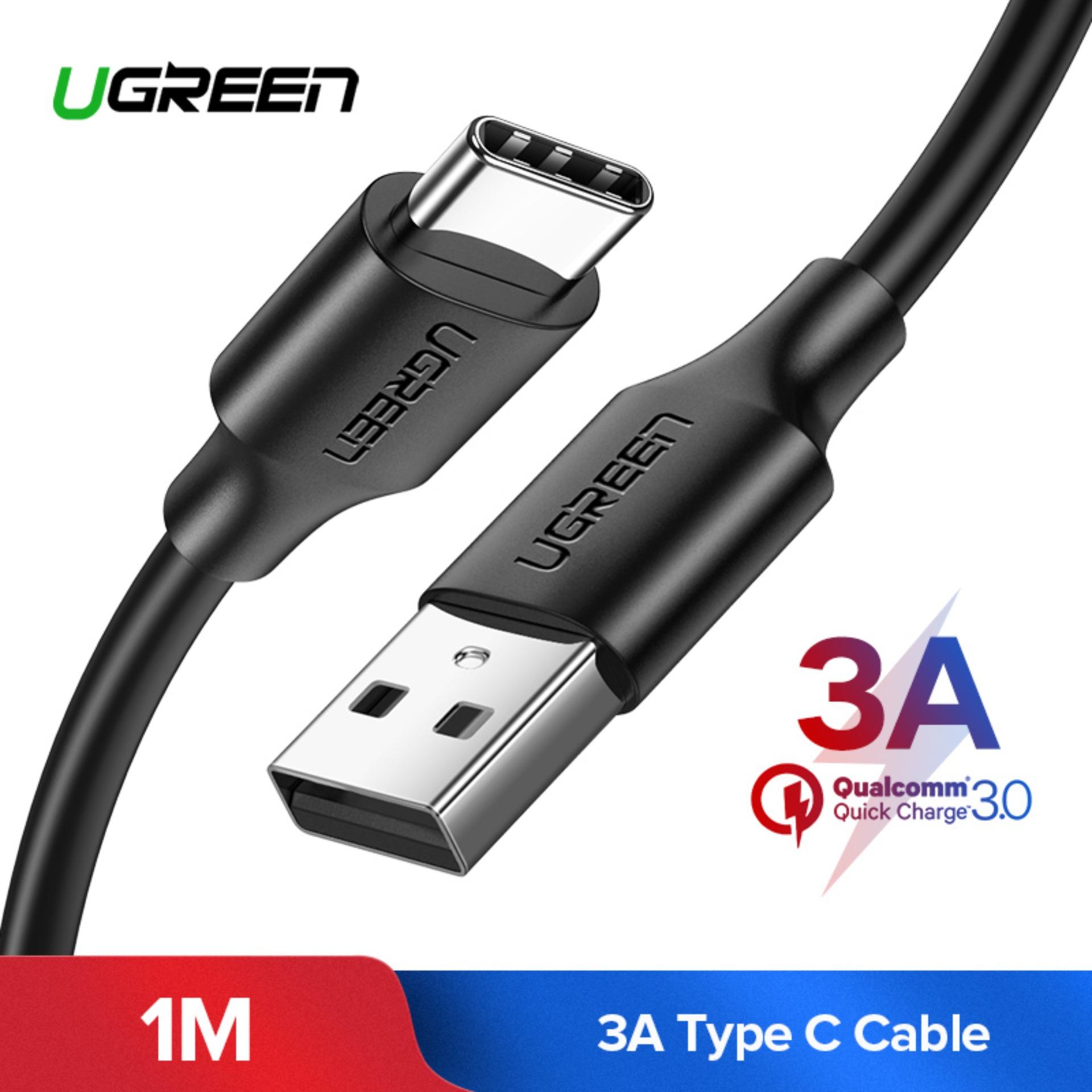 UGREEN Original Kabel USB TYPE C 1M Type C Kabel for Xiaomi pocophone F1, Fast Charging Kabel 5V3A Fast Sync Data Cable for Samsung Note 8/S8/S9 Nexus 6P 5X Handphone Nintendo Switch Type-C Cable(Black)