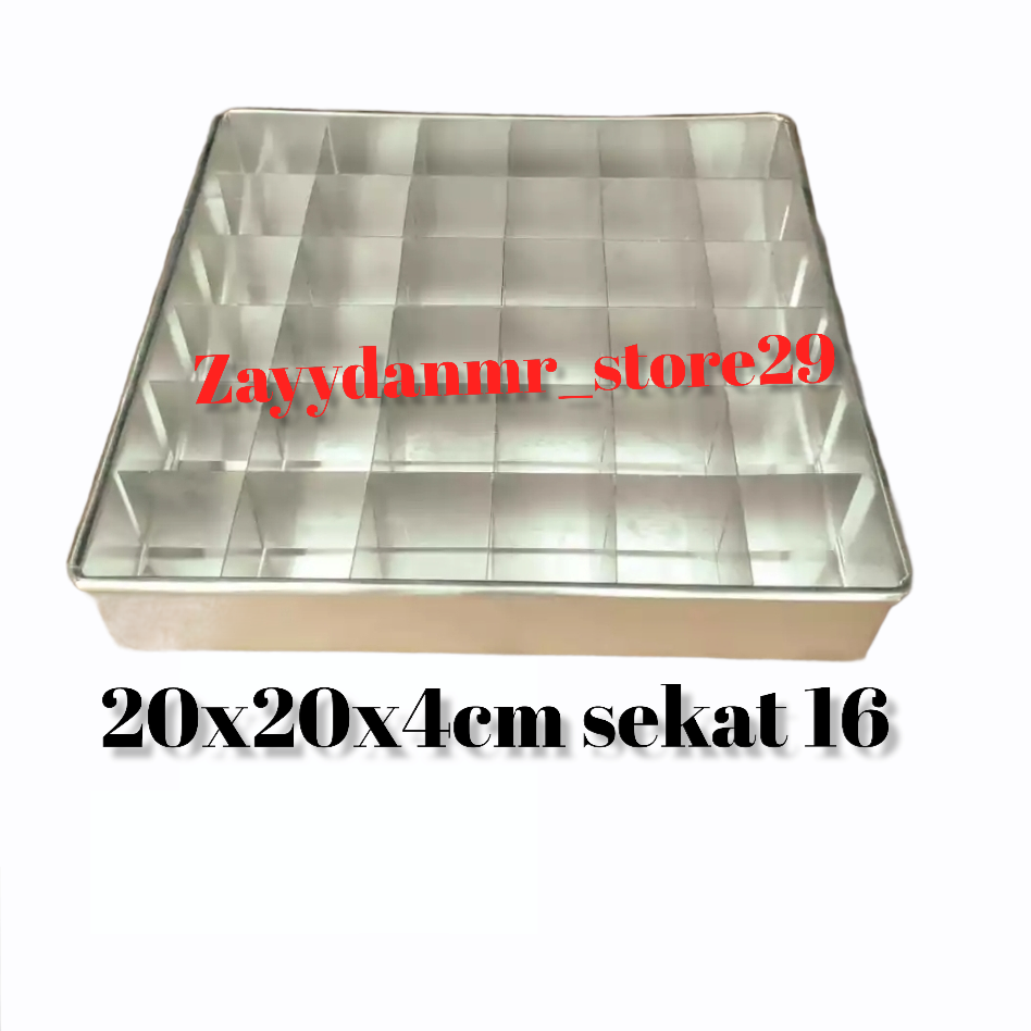 LOYANG KUE BROWNIES/LOYANG SEKAT COKELAT UKURAN 20X20 DENGAN 6 VARIAN SEKAT BERBEDA HARGA MURAH