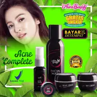 AURA BEAUTY PAKET ACNE COMPLETE - Cream pemutih wajah - Paket perawatan wajah Original terlengkap isi 5 Varian - ampuh menghilangkan jerawat membandel ...