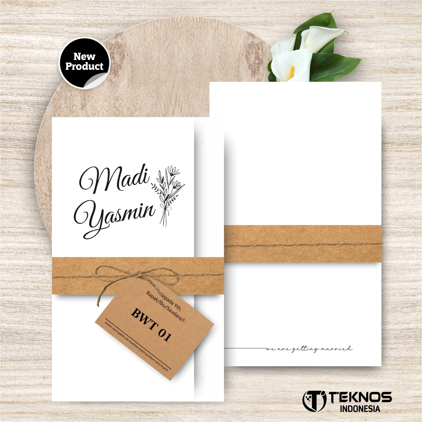 [50 Pcs] Undangan Pernikahan Simple Aesthetic - Kartu Undangan
