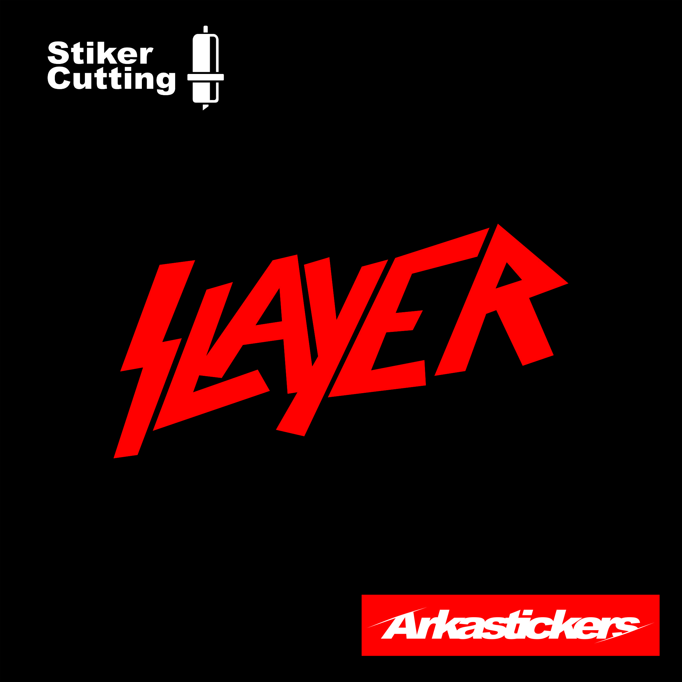 Cutting Stiker Band SLAYER untuk Motor Mobil Helm dll bisa menyala ...