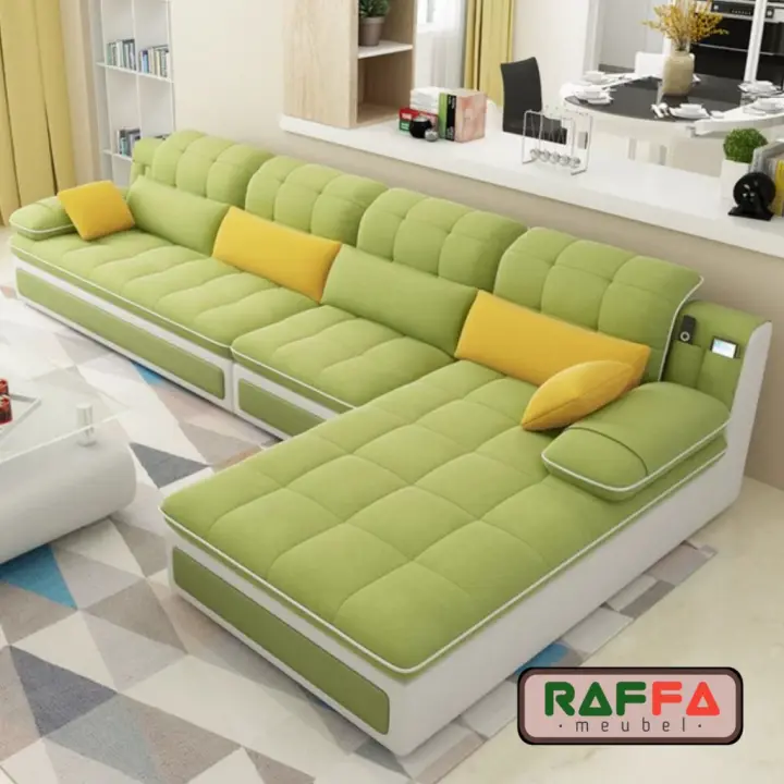 Kursi Ruang Tamu Ruang Keluarga Leter L Kursi Sofa Minimalis L Shape Putus Sofa Modern L55 Lazada Indonesia