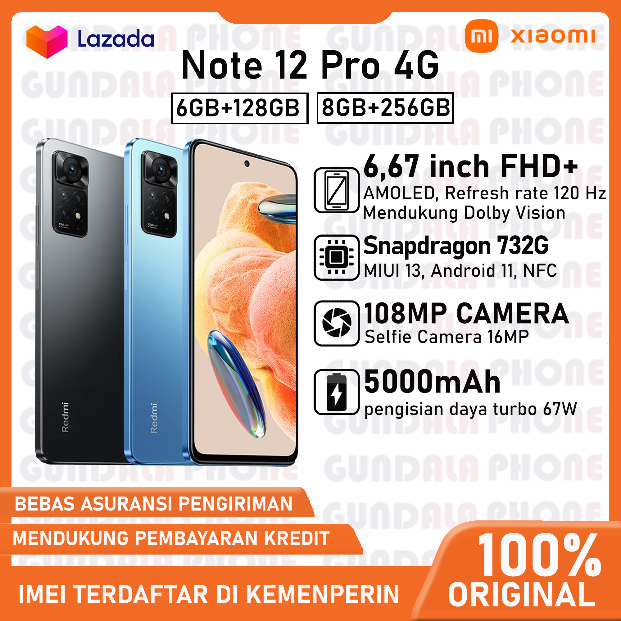 Spesifikasi dan Harga Redmi Note 12 Pro 4G di Indonesia