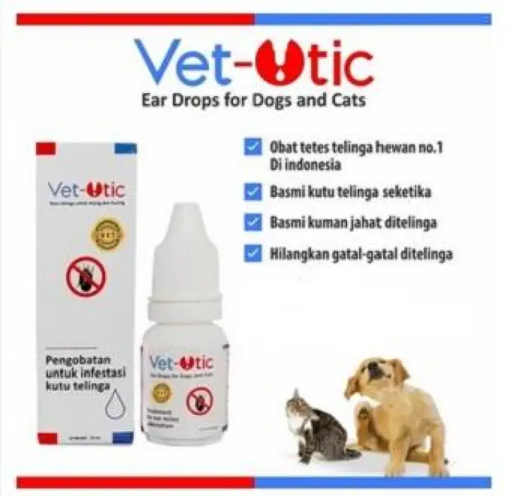 Vet Otic 10 Ml Obat Tetes Kutu Telinga Anjing Kucing Vet Otic 10ml