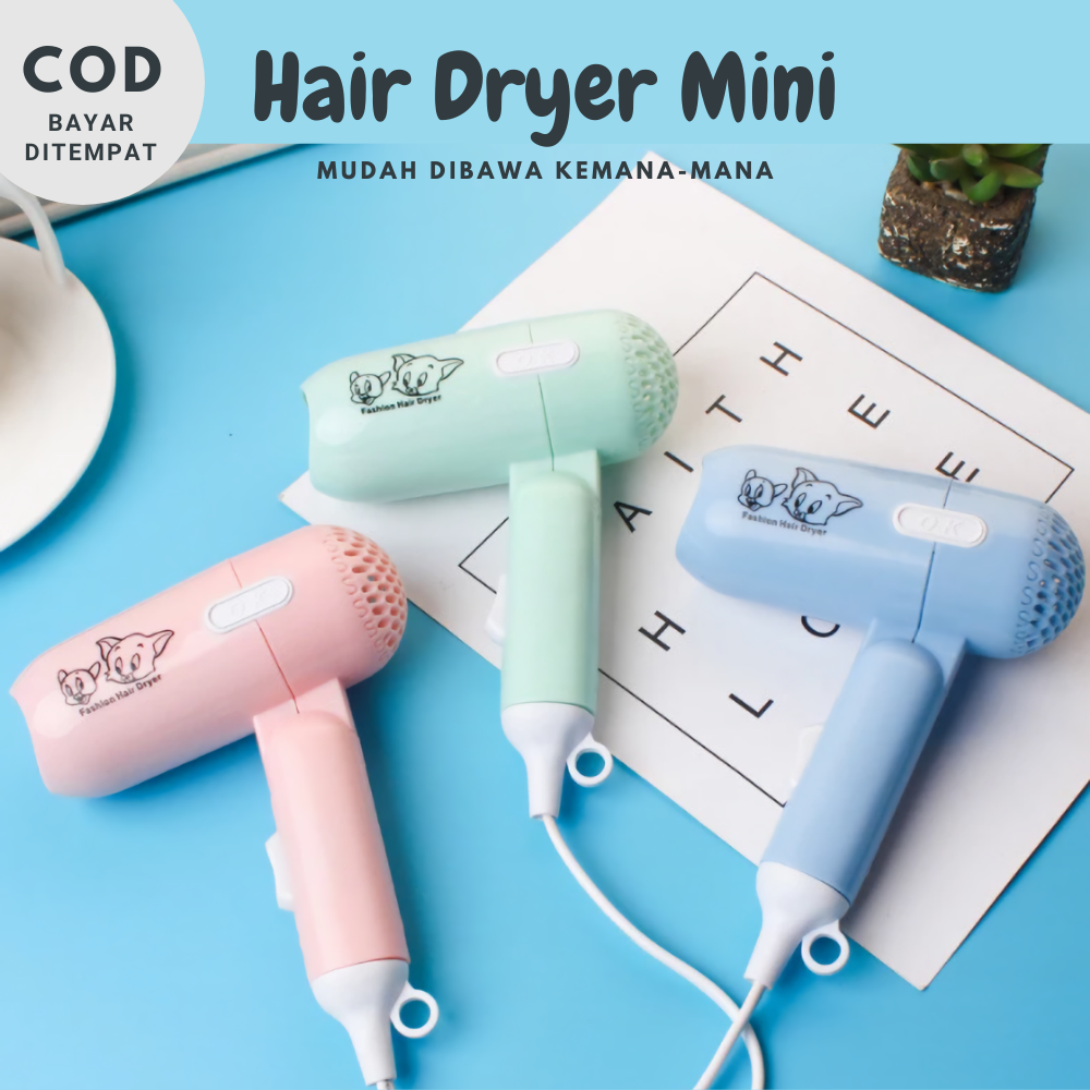 Hair Dryer Mini Karakter Pengering Rambut Lipat 400 Watt Hairdryer Kucing Hairdayer Rambut Lazada Indonesia