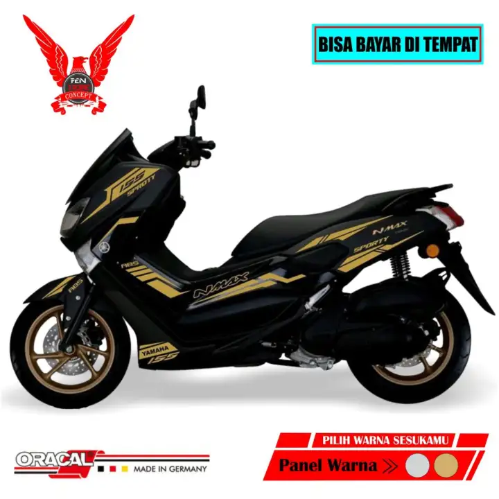 Fenstore Cutting Sticker Aksesoris Motor Stiker Yamaha Nmax Concept Elegant Gold48 F3n Sticker