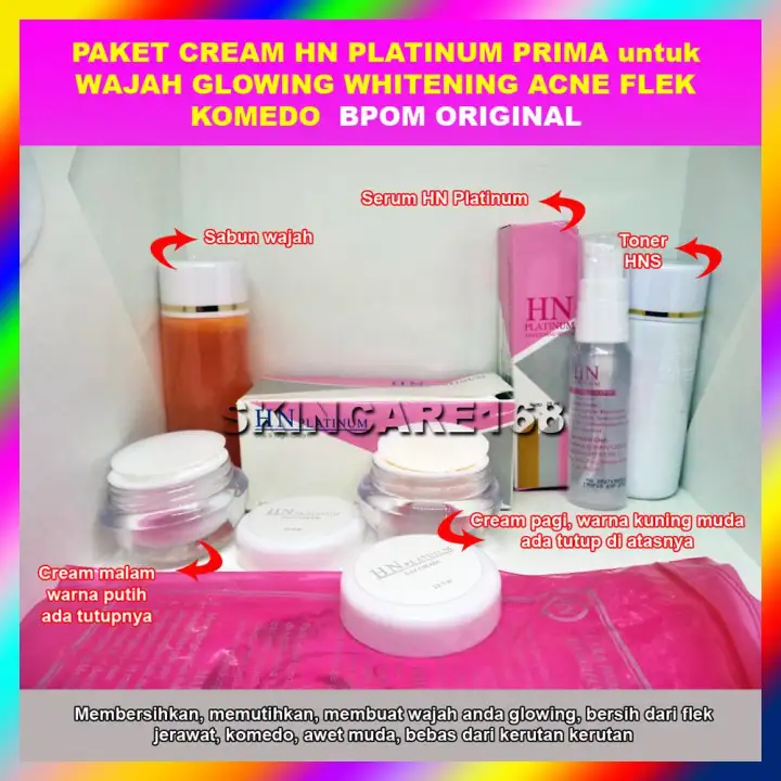 Cream Hn Original Asli Bpom Platinum Paket Cream Hn Platinum Prima Untuk Wajah Glowing Whitening Flek
