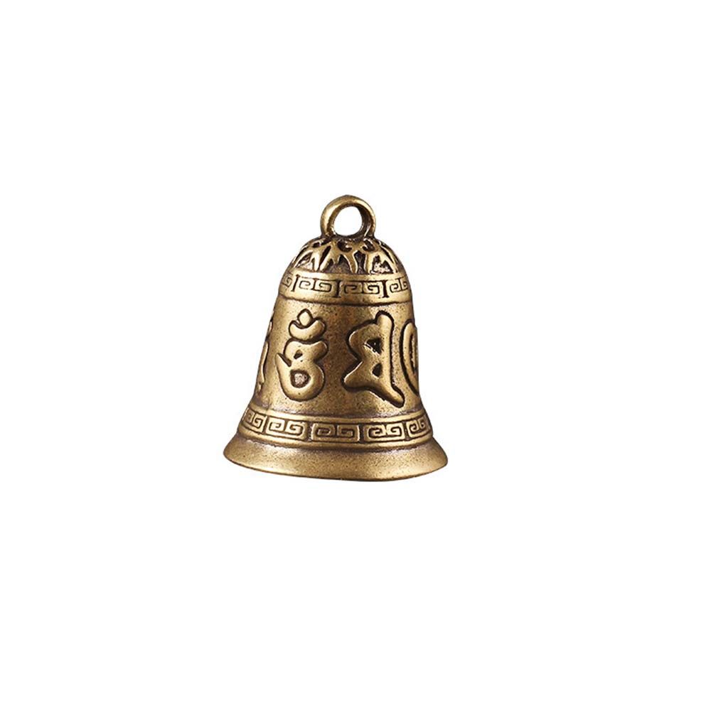 SAILI For Safely Wealth Vintage Key Rings Lucky Rope Feng Shui Coins Car Accessories Interior Accessories Brass Money Bag Keychain Keyfob Six-character Carved Bell Car Key Chain