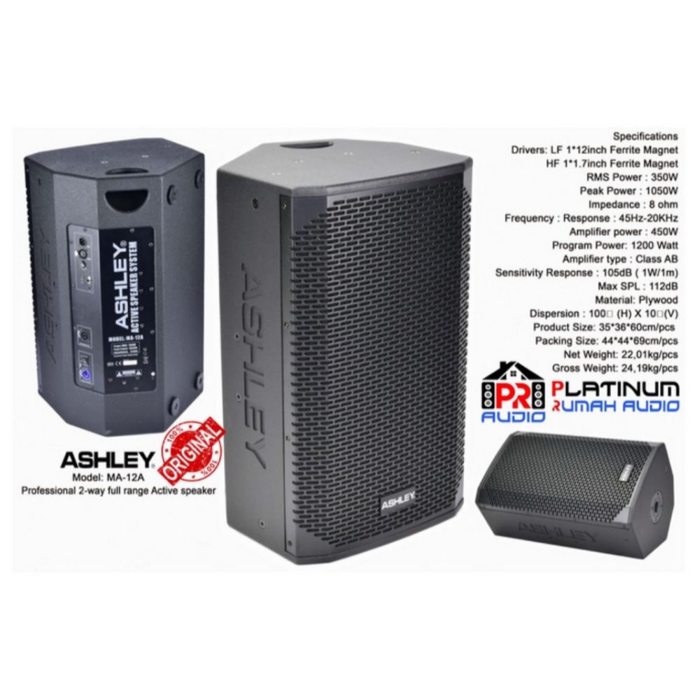 Speaker Aktif Ashley Ma 12a Ma12a Original 12 Inch Harga 1pcs 1unit Lazada Indonesia