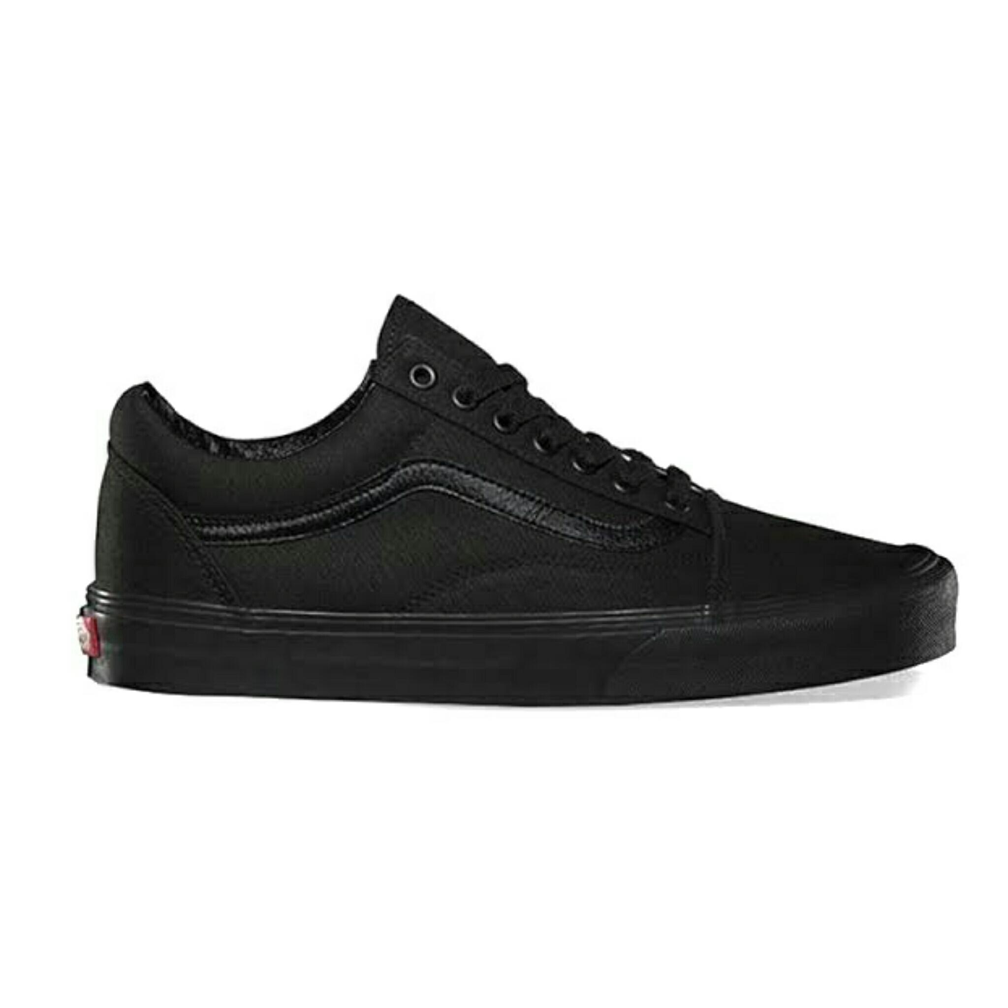 Sepatu Vans Old Skool Classic Black White All Black All White / Sepatu Sneakers Pria / Sepatu Casual Skate Keren Gaya Murah Couple OS Old School