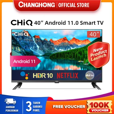 [Newest Android 11]-LED TV CHiQ 40 Inch L40G7P -Frameless ANDROID SMART TV Digital Garansi Resmi 3 Tahun