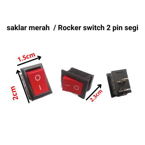 SWITCH SAKLAR SEGI 2 PIN HITAM MERAH ON OFF - 2PIN | Lazada Indonesia