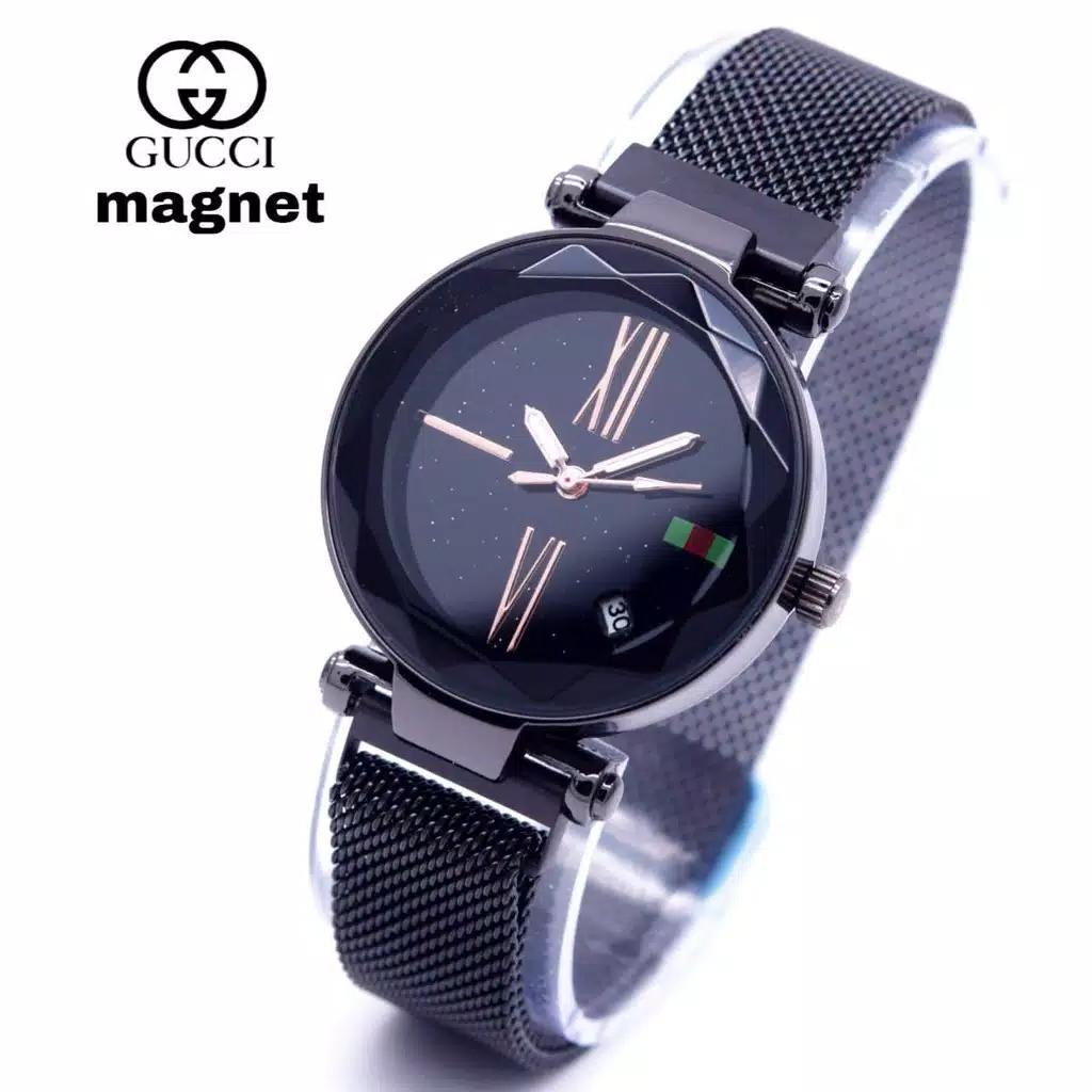 Gani shop-JAM TANGAN magnet korea terbaru tanggal aktif water reiset 3,3cm kaca katting berlian -FREE BOX DAN BATRAI CADANGAN (KUALITAS PREMIUM ) jam tangan fashion wanita 2019 -cocok untuk remaja dan dewasa