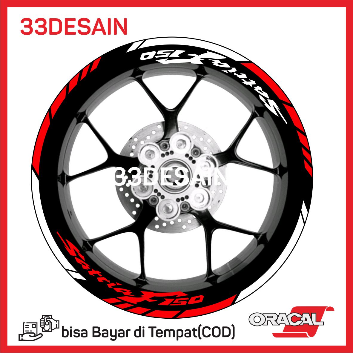 33Sticker Aksesoris Motor Sticker Cutting 1 Velg Satria FU 33Desain Lazada Indonesia