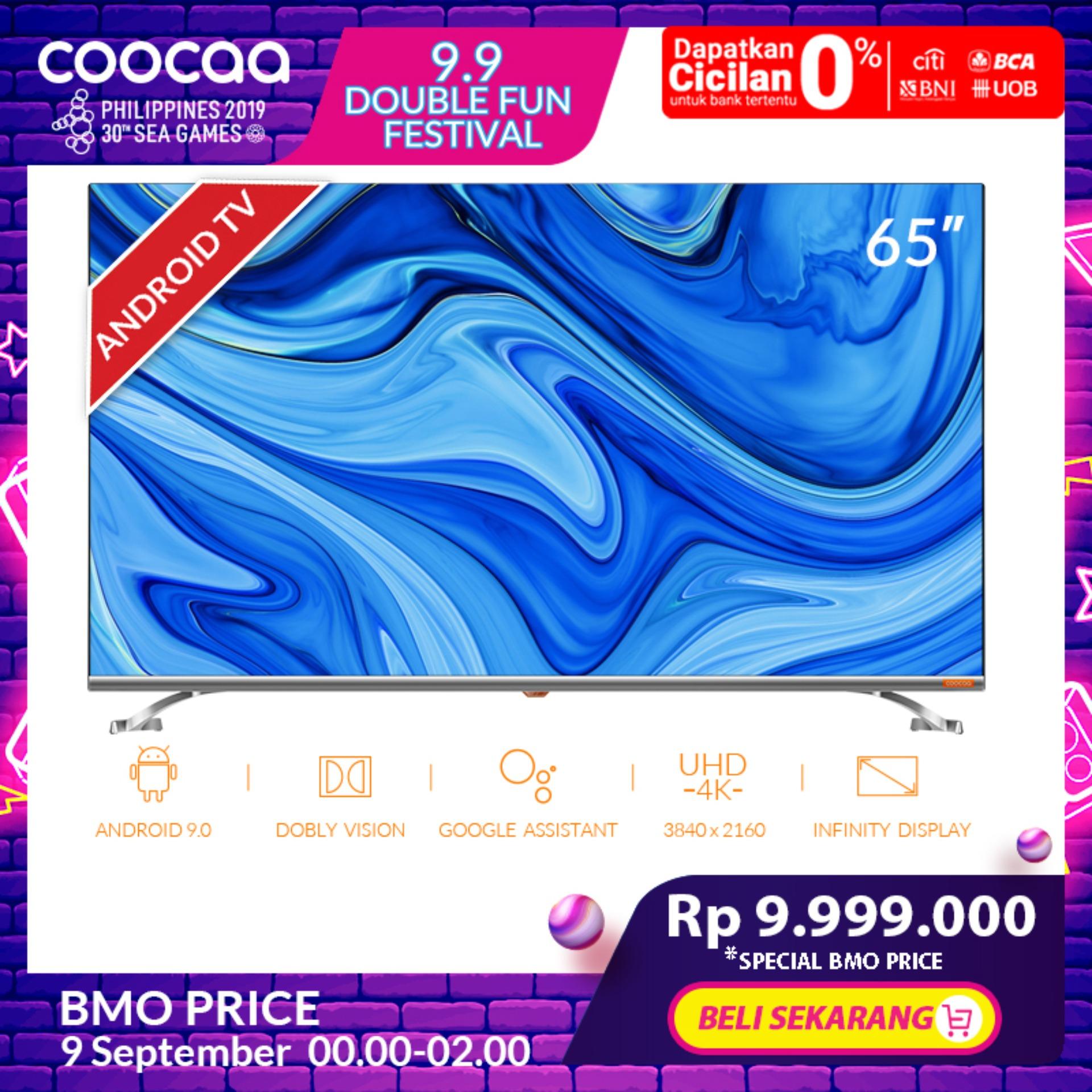 COOCAA 65 inch 4K Android 9.0 Smart LED TV- Infinity View- Dolby Vision- Ultra HD- Silm-Wifi (Model 65S6G)