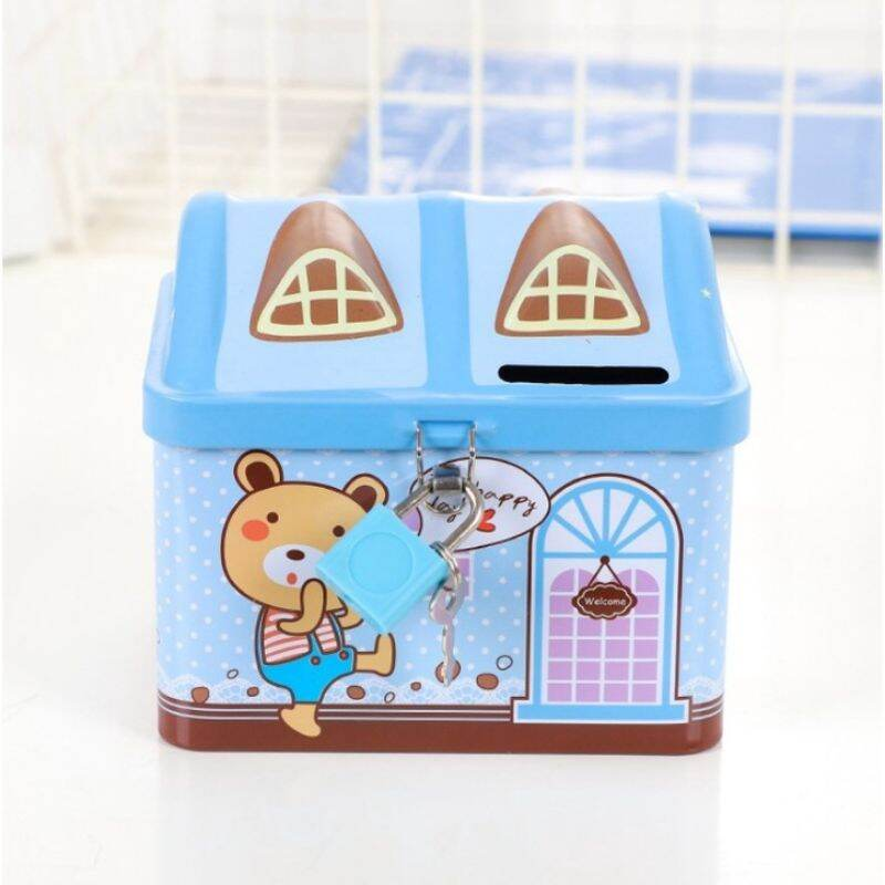 [ ESA - GRATIS ONGKIR ] Celengan Gembok Kaleng Rumah celengan gembok