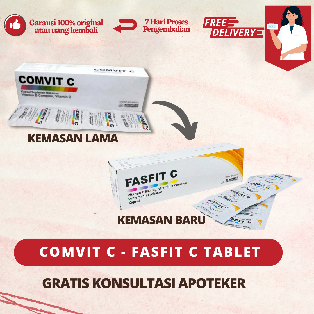 COMVIT C FASFIT C TERMURAH VITAMIN C 500mg VIT B KOMPLEK PERSAMAAN