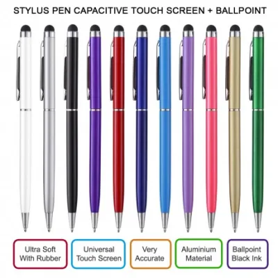 STYLUS TOUCH PEN 2 IN 1 SMARTPHONE PULPEN BALLPOINT TULIS DUAL FUNGSI UNIVERSAL TOUCH SCREEN