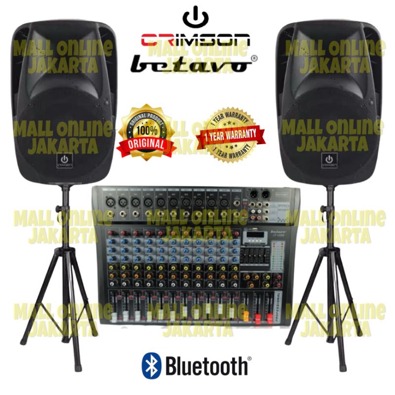 Paket speaker aktif 15 inch pasif mixer 12 channel Original Lazada