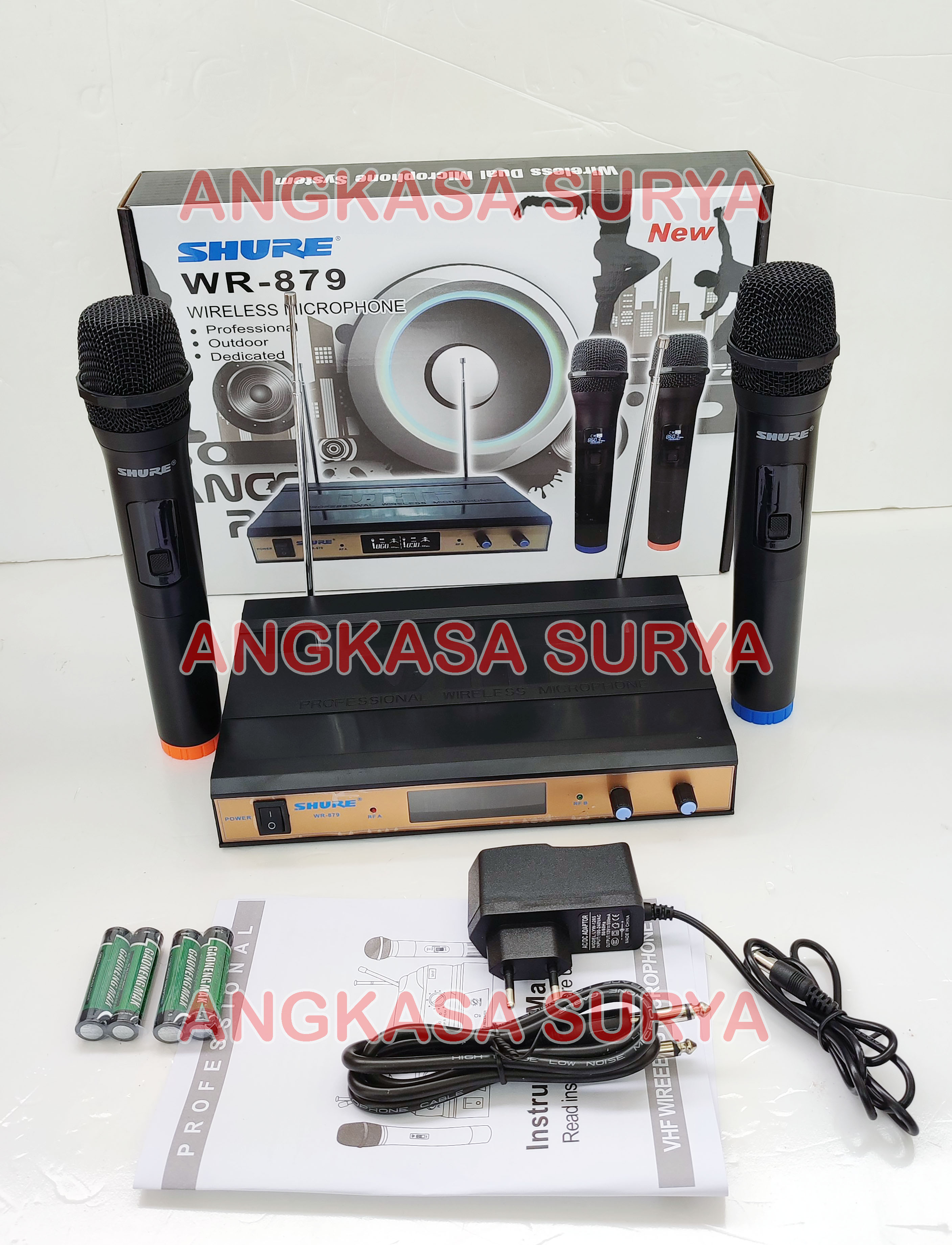 Mic Wireless SHURE WR879 WR 879 Handle Pegang Microphone Mikrofon