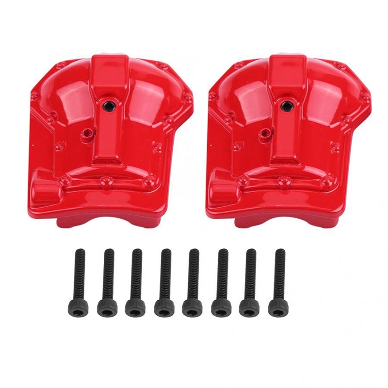 2Pcs Metal Front/Rear Axle Housing Cover with Screw Replacement Accessory Parts for Traxxas TRX4 1/10 RC Crawler Car