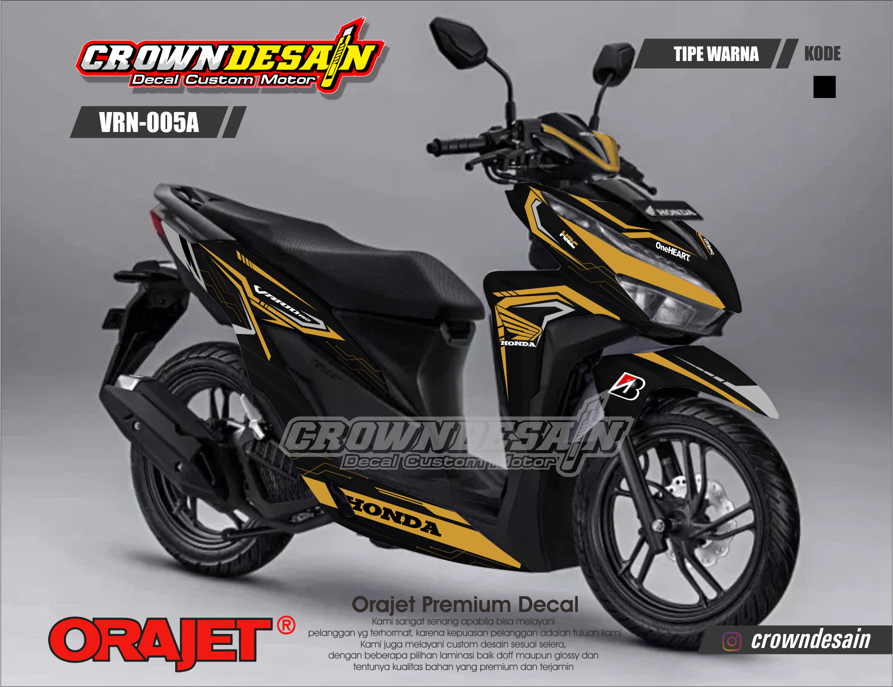 Sticker Decal Honda Vario 150 New 2018 GOLD VRN 005 Lazada Indonesia