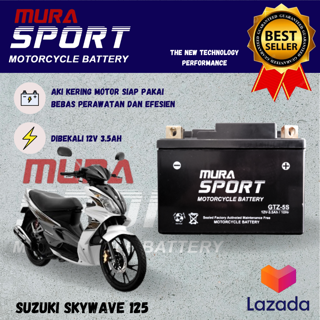 AKI MOTOR SUZUKI SKYWAVE MURA SPORT GTZ5S12V3,5AH TAHAN LAMA
