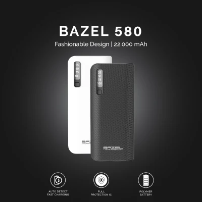 Bazel 580 Series Powerbank 22000 mAh Digital Display Small Power Bank Garansi Resmi 1 Tahun