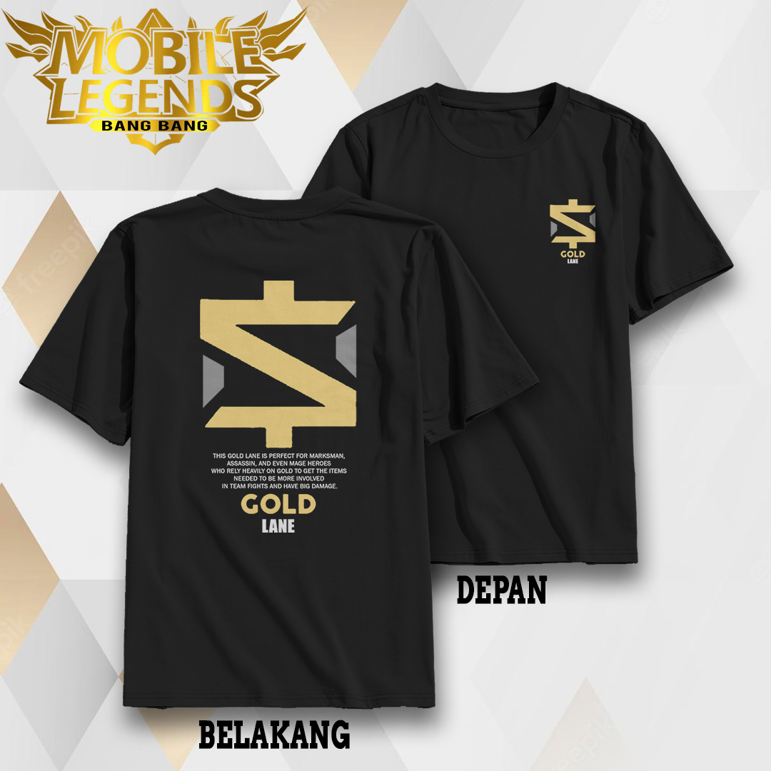 Kaos Mobile Legends - Gold Lane - Kaos Gamers - Unisex - Baju Pria ...