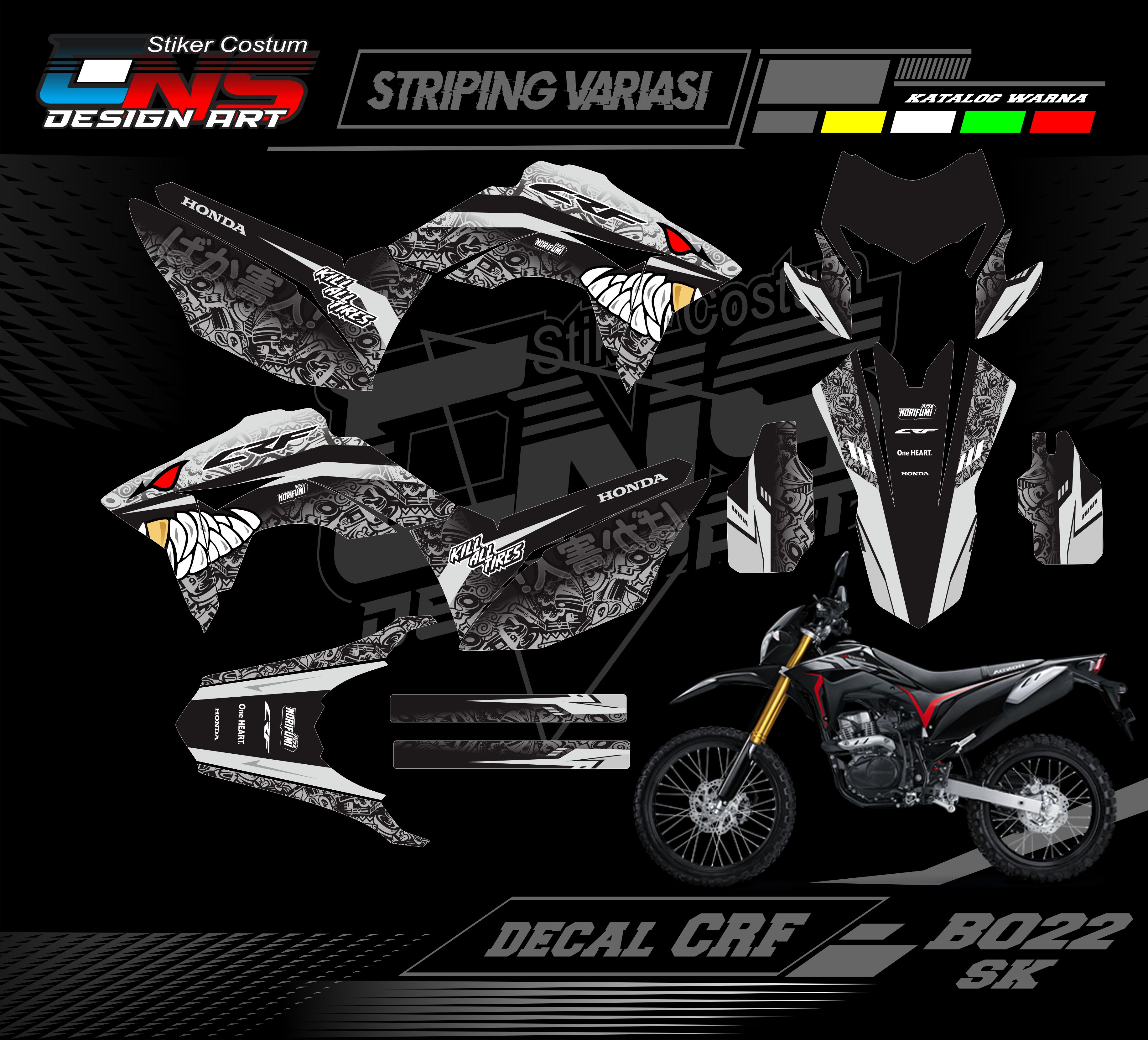 Stiker Decal Full Motor crf Stiker Decal Custom crf 150 L motocross