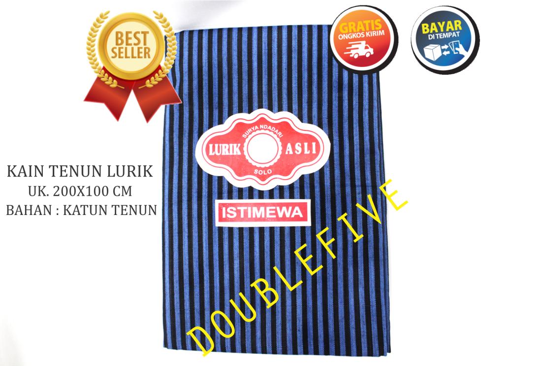 Kain Batik Tenun Kain Lurik Khas Jogja Solo Motif Biru Hitam Original Halus