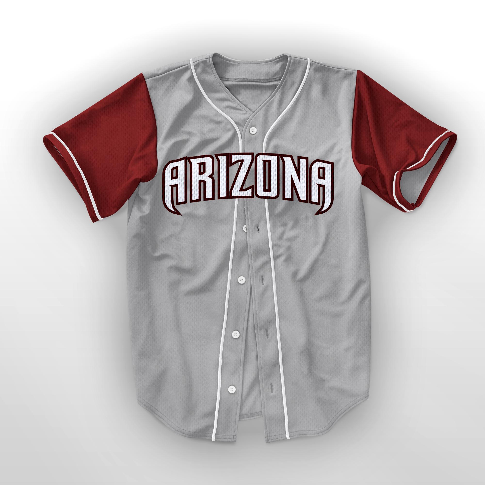JERSEY BASEBALL ARIZONA RAGLAN ABU MERAH