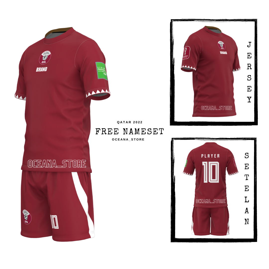 JERSEY QATAR PIALA DUNIA QATAR TERBARU 2022 FREE NAMA DAN NO PUNGGUNG