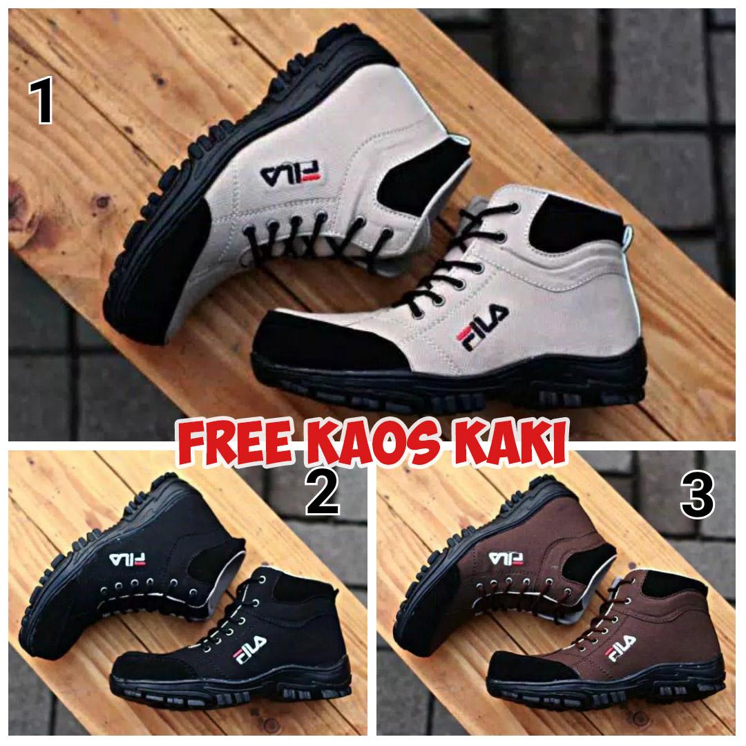 Sepatu Delta Boots Safety pria fila tracking hiking touring kerja lapangan dinas pdl boot ujung besi casual sneakers