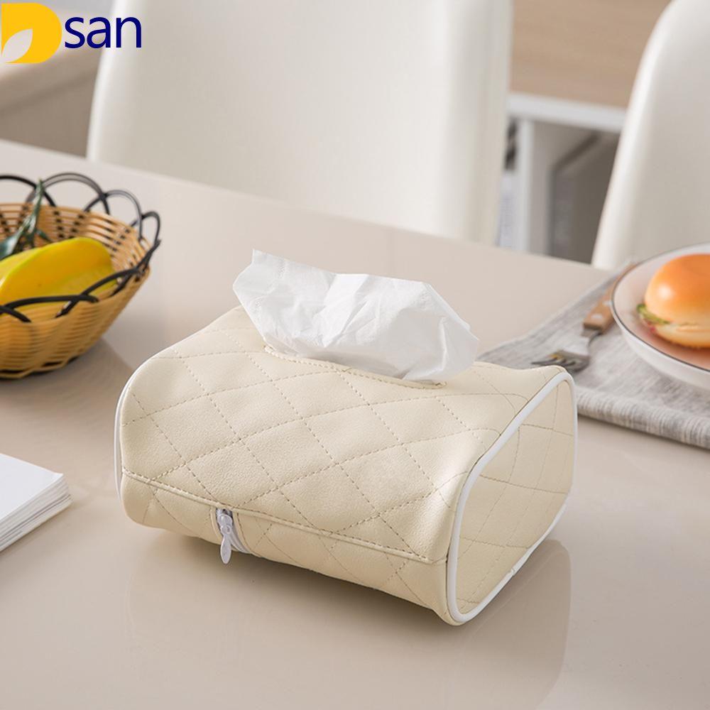PU Leather Tissue Box Cover Home Table Car Napkin Case Holder Storage Organizer